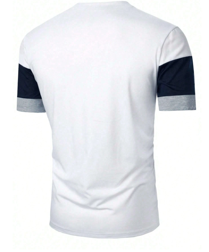 Men Horse Print Colorblock T-Shirt