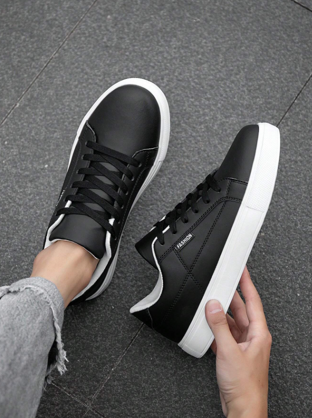 Men’s Color Block Letter Print Casual Sneakers