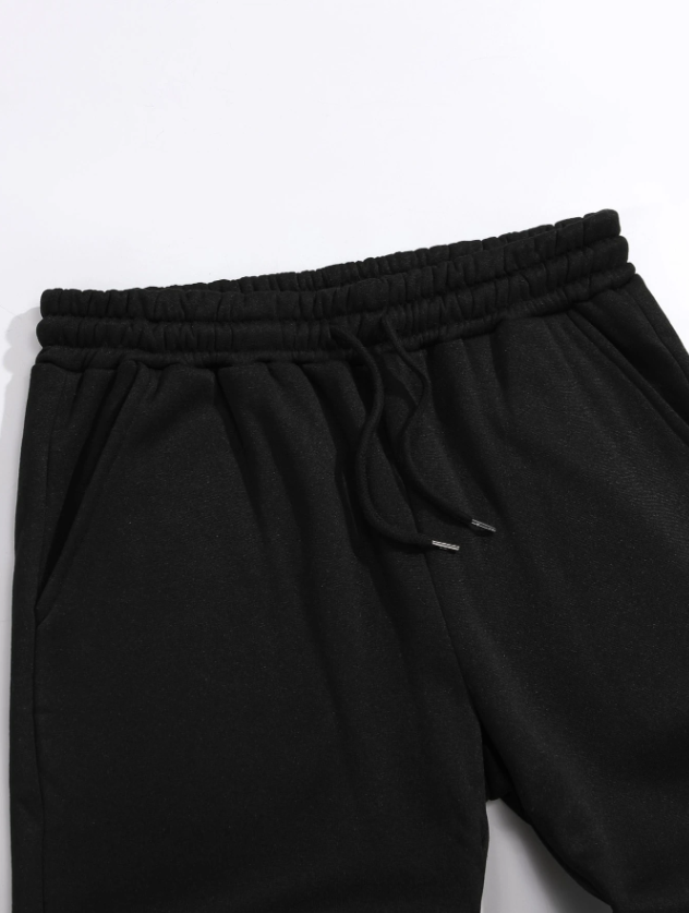 Men’s Black Solid Drawstring Waist Sweatpants