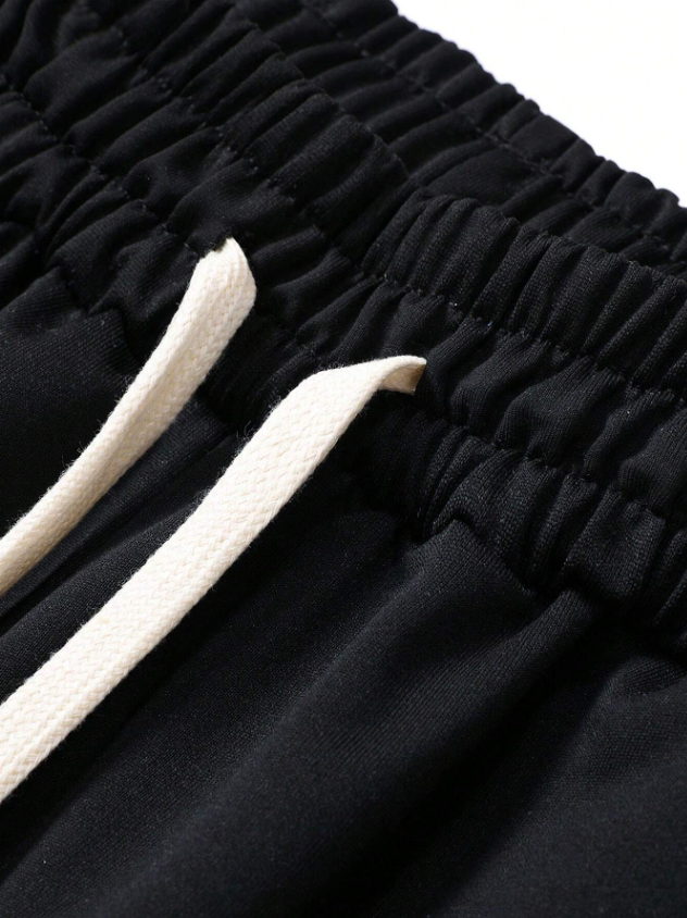 Men’s Black Cartoon Bear Print Jogger Sweatpants