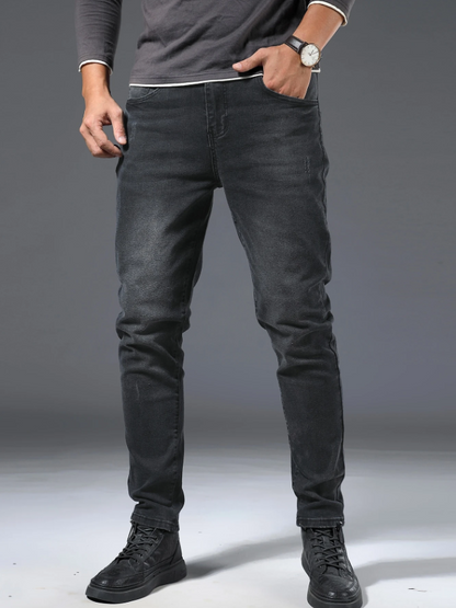 Men Black Slim Fit Cotton Jeans