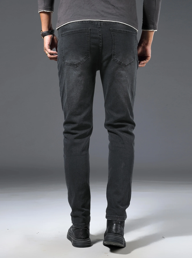 Men Black Slim Fit Cotton Jeans