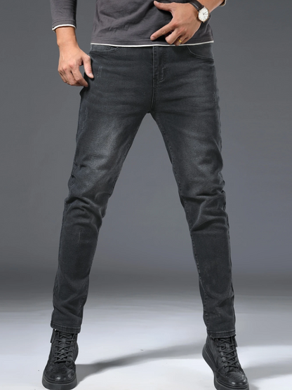 Men Black Slim Fit Cotton Jeans