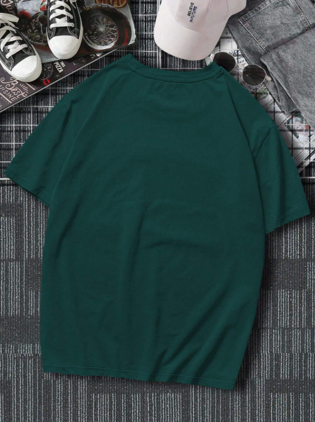 Men Casual Green Short-Sleeved T-Shirt With ''Milano'' Graphic