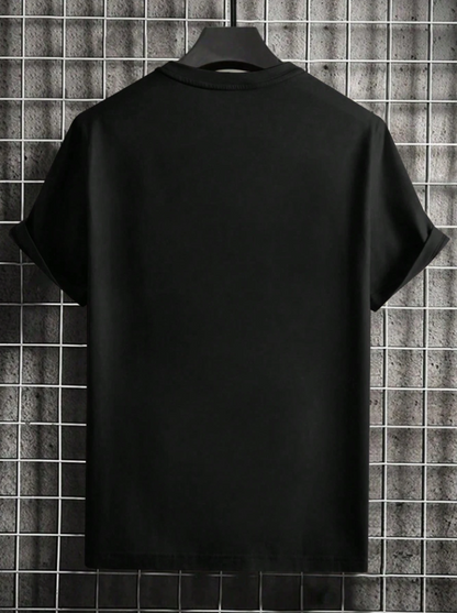 Men Casual Black T-Shirt With ''Brooklyn'' Print