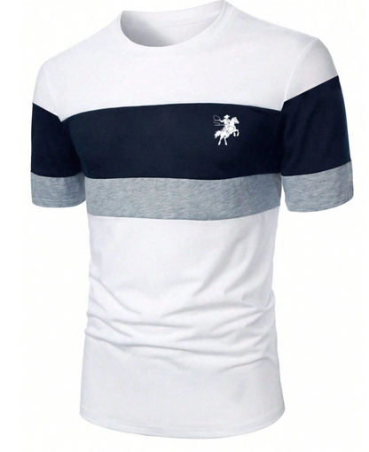 Men Horse Print Colorblock T-Shirt