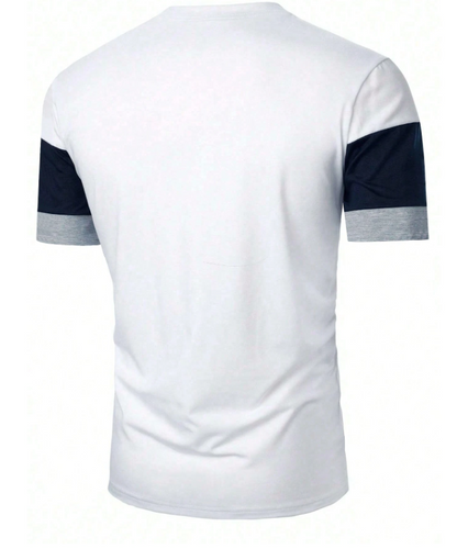 Men Horse Print Colorblock T-Shirt