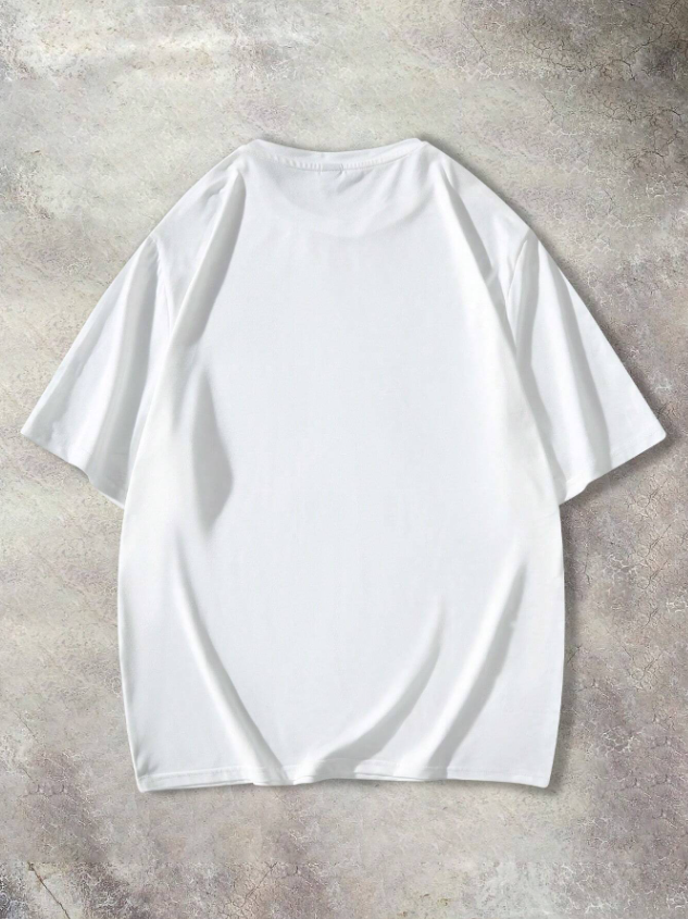 Men White Casual T-Shirt With Cartoon Print