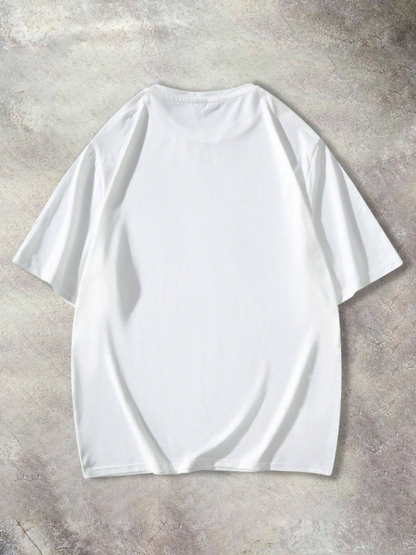 Men White Casual T-Shirt With Cartoon Print