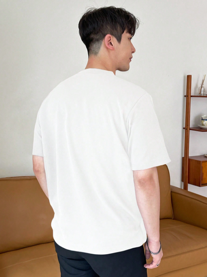Men’s Solid White Round Neck T-Shirt