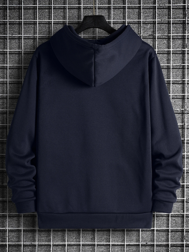 Men’s Blue Hoodie with Los Angeles Letter Print