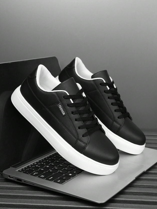 Men’s Color Block Letter Print Casual Sneakers