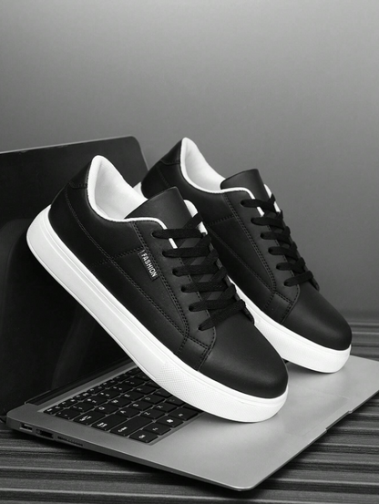 Men’s Color Block Letter Print Casual Sneakers