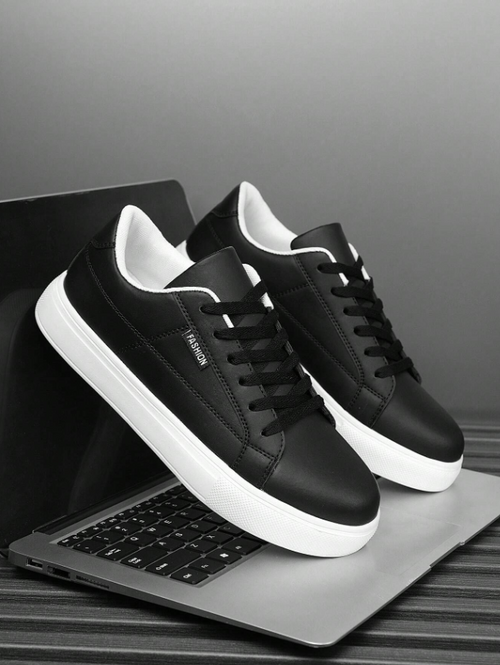 Men’s Color Block Letter Print Casual Sneakers