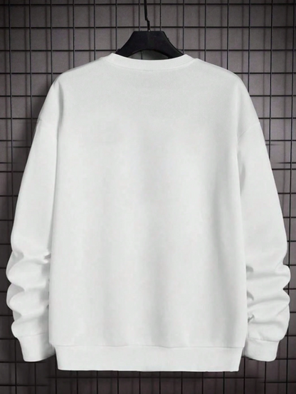 Men’s White Thermal Sweatshirt with California Letter Print