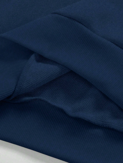 Men’s Blue Thermal Sweatshirt with Chicago Letter Print