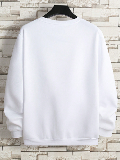 Men’s White Basic Thermal Lined Sweatshirt