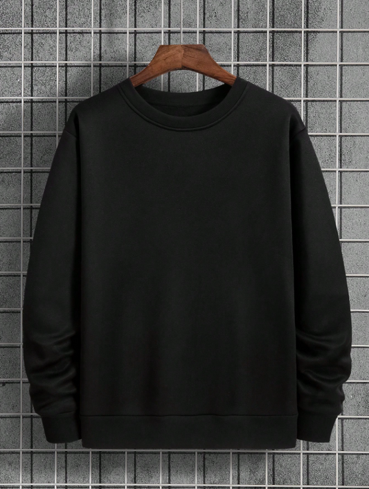 Men’s Black Basic Thermal Lined Sweatshirt