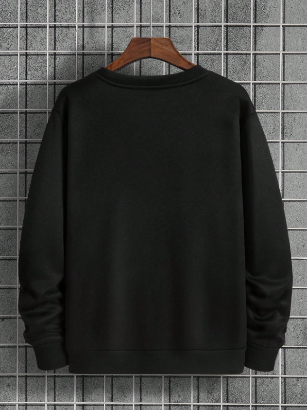 Men’s Black Basic Thermal Lined Sweatshirt