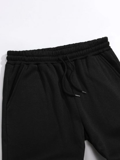 Men’s Black Solid Drawstring Waist Sweatpants