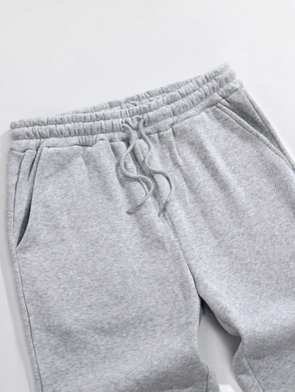 Men’s Grey Solid Drawstring Waist Sweatpants