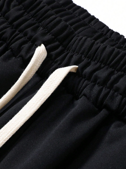 Men’s Black Cartoon Bear Print Jogger Sweatpants