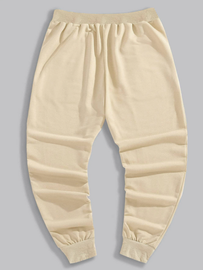 Men’s Cream Sweatpants with Chicago Letter Graphic