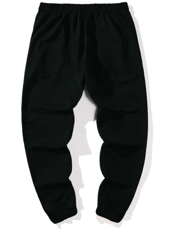 Men’s Black Sweatpants with Los Angeles Letter Graphic