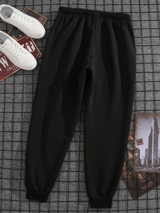 Men’s Black Sweatpants with Brooklyn Letter Graphic