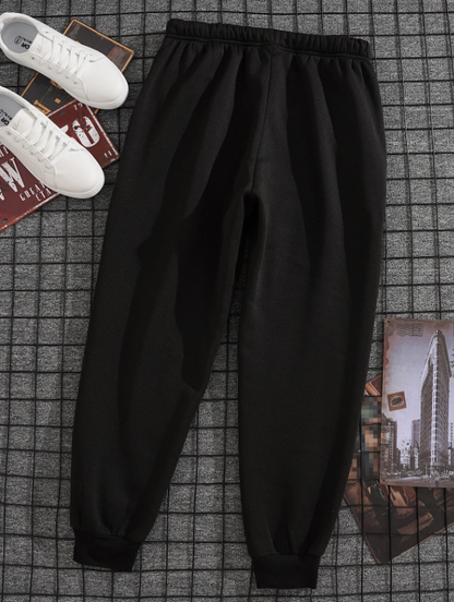 Men’s Black Sweatpants with Brooklyn Letter Graphic