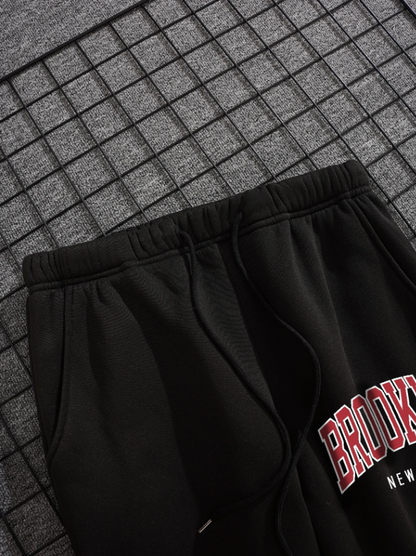Men’s Black Sweatpants with Brooklyn Letter Graphic