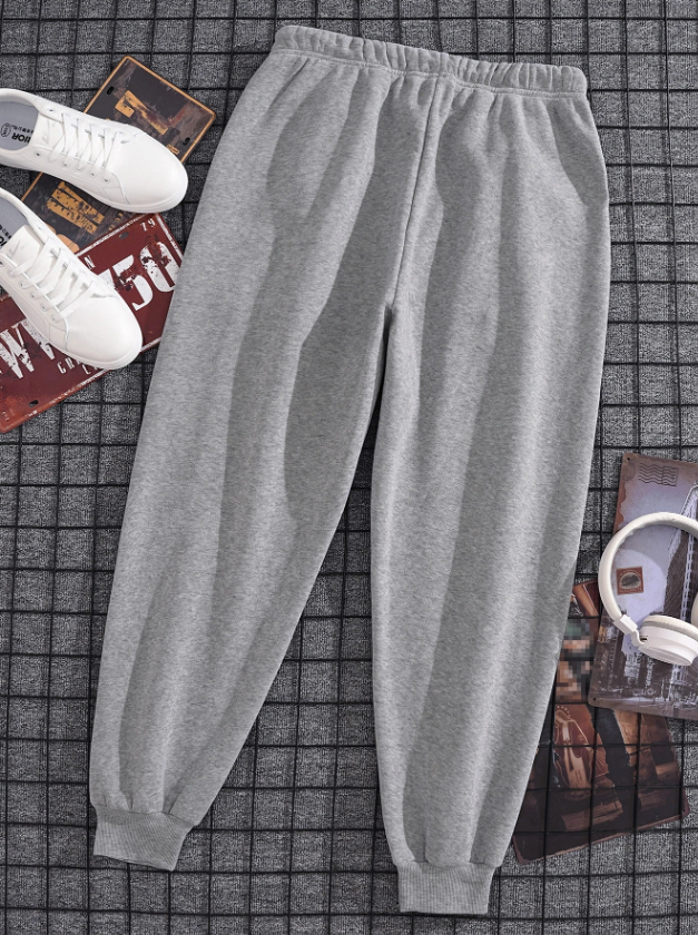 Men’s Grey Sweatpants with Brooklyn Letter Graphic