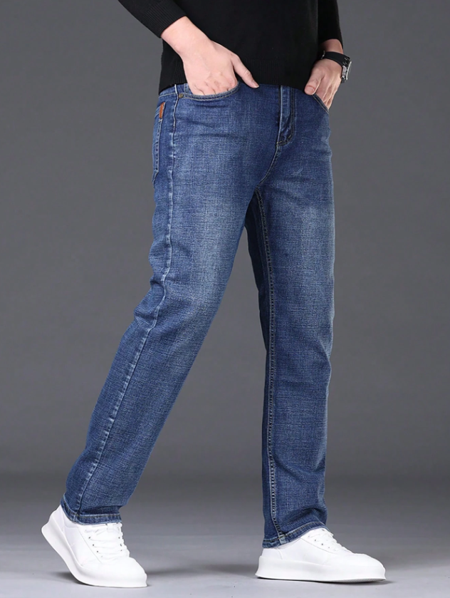 Men's Casual Business Slim Fit Blue Jeans