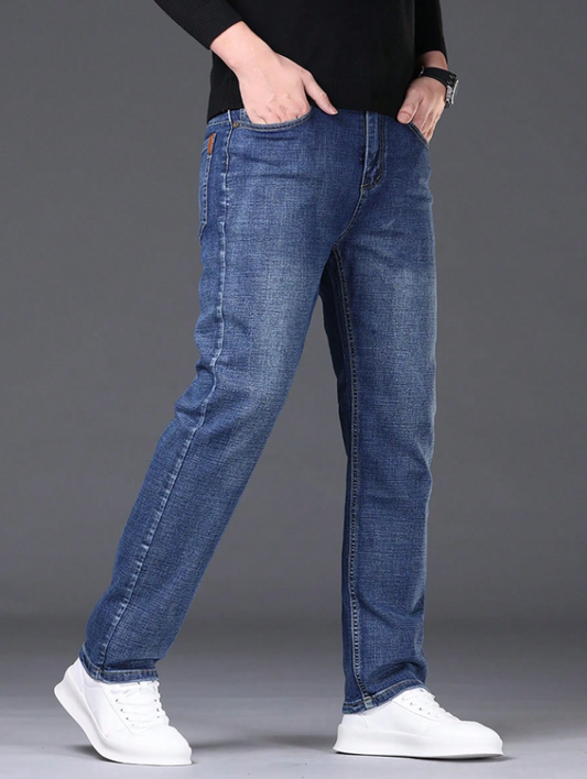 Men's Casual Business Slim Fit Blue Jeans