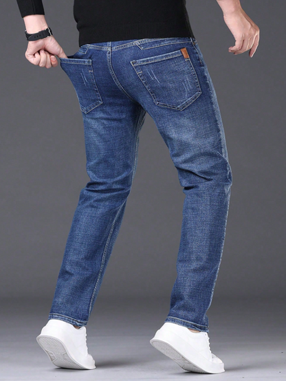 Men's Casual Business Slim Fit Blue Jeans