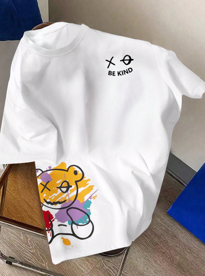 Men White Casual T-Shirt With Cartoon Print