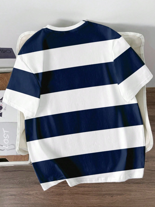 Men Casual Regular Fit Crewneck Short Sleeve T-Shirt