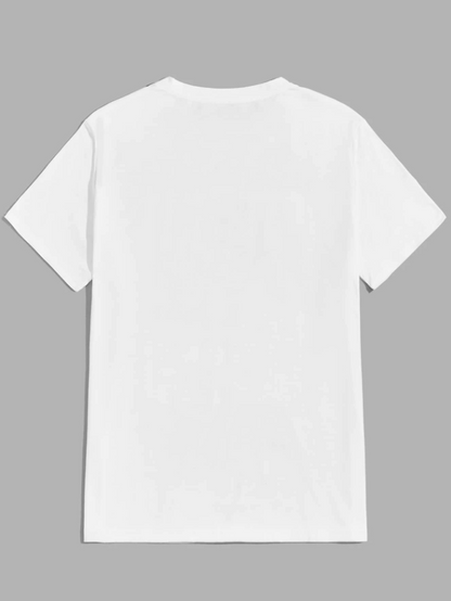 Men T-Shirt Fit Crew Neck Short Sleeve With Palm Tree Print