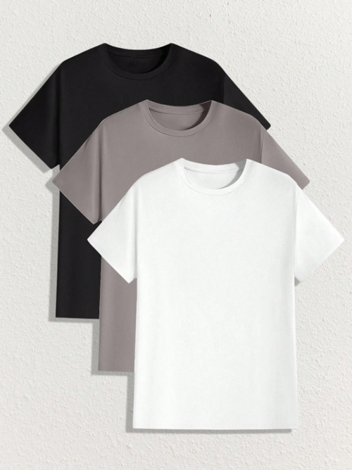 Men’s Mixed Colors T-Shirts – Black, White & Grey
