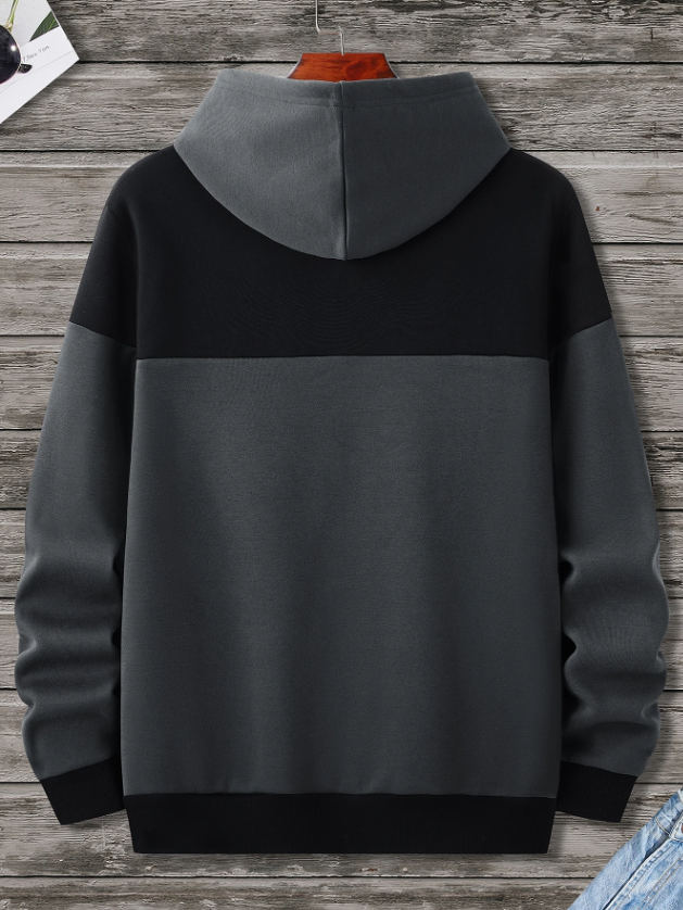 Men’s Two-Tone Letter Graphic Hoodie