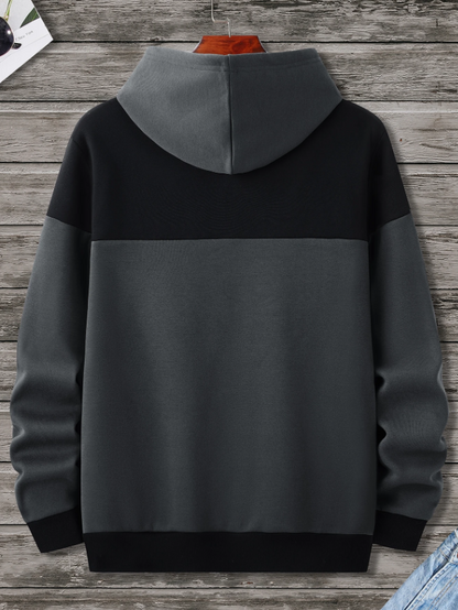 Men’s Two-Tone Letter Graphic Hoodie